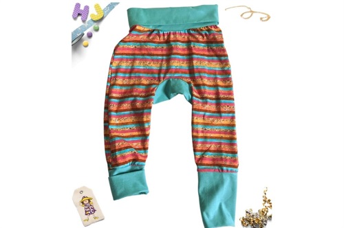 Click to order 0m-6m Grow with Me Pants Autumn stripes now